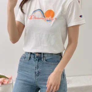 Womens Graphic T-Shirt, Sun Wave White